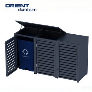 Enceinte de stockage de déchets en métal durable <span class=keywords><strong>pour</strong></span> l'extérieur, 3 ensembles, grand garage, <span class=keywords><strong>abri</strong></span> <span class=keywords><strong>pour</strong></span> le recyclage - Product Image 1