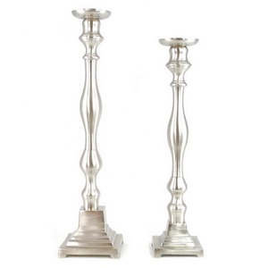 Axiom Home Accents <b>Silver</b> Metal <b>Candlestick</b> Holder Christmas Pillar Lanterns and Jars for Church Decorations - Product Image 2
