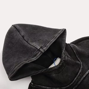 เสื้อฮู้ดแบบสวมศีรษะมีซิปหน้าโอเวอร์ไซส์เสื้อผ้าแบบสวมหัวสไตล์ฮิปฮอปฤดูหนาว - Product Image 4