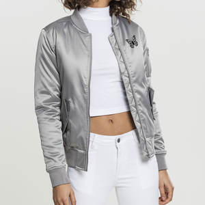 Satin Breathable Waterproof Sheep Skin Embroidery Cropped Softshell <b>Women's</b> Outdoor <b>Running</b> Windproof Jacket - Product Image 1