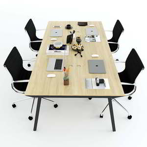 Mesa Minimalista de 4 Plazas, 240x120cm, Patas de Madera Contrachapada, HBPL012 - Product Image 5