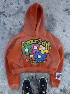 Custom DTG Printing Vintage Loose Fit <b>Pink</b> <b>Hoodie</b> Washed Distressed Cotton Heavyweight Boxy Ripped Pullover Streetwear for <b>Men</b> - Product Image 1