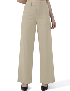 Pantalones de Trabajo Casuales de Negocios para Mujer, de Pierna Ancha y Recta, con Bolsillos, Nuevo Modelo - Product Image 3