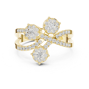 แหวนเพชรทรงกลมทองคำขาว 14K สำหรับผู้หญิง |   ชุดงานหมั้น งานแต่งงาน และงานเลี้ยง |   เครื่องประดับของขวัญ |   ชุบทอง - Product Image 2