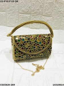 Ethnic Evening Ladies <b>Clutch</b> Bag | Handmade Designer Bridal <b>Wedding</b> Exclusive Ladies <b>Clutches</b> | Bridal & <b>Wedding</b> - Product Image 3