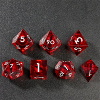 Jeu de dés à noyau liquide transparent Red Longan Dice Convient aux dés Dnd Rpg