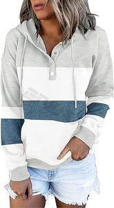 Sweat à capuche tie-dye boutonné et décontracté pour adolescente, sweat à manches longues, design surdimensionné pour femme, vente en gros 2024 - Product Image 2