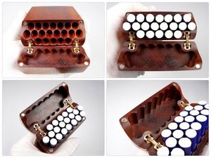 Etui à cigarettes de luxe personnalisé vintage boîte en bois noire noyer poche mince conteneur de stockage de haute qualité pour cadeau - Product Image 2