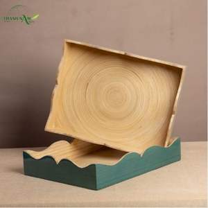 Plateau en bambou ondulé - Fait à la main, écologique et durable, léger et imperméable, adapté aux aliments, portable, design personnalisable - Product Image 5