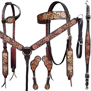 Diseño personalizado de primera calidad, sillín occidental, conjunto de cuello de pecho, tendencia superior, cuero de vaca ligero para caballo de temporada - Product Image 1