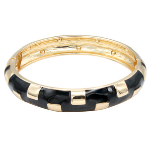 Braccialetti a cerniera in smalto bianco placcato oro nero braccialetti a cerniera alla moda con placcatura in oro resistente - Product Image 4