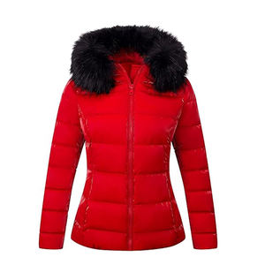 Vestes d'hiver matelassées imperméables et coupe-vent de haute qualité pour femmes, col montant en laine, fermeture éclair, design en coton/nylon - Product Image 1