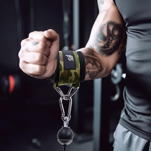 Sangles de poignet rembourrées en néoprène souple à motif camouflage pour machines à câbles, manchons de poignet réglables pour la salle de sport, protection professionnelle 5,7 mm - Product Image 4