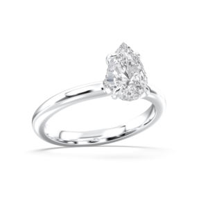 1.13 carat E-F/VVS-VS Moissanite Solitaire bague de fiançailles pour femmes poire et ronde coupe platine broches ensemble bagues en diamant - Product Image 3