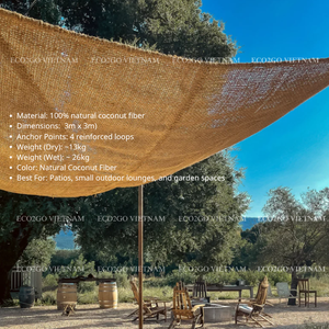 Hình chữ nhật dừa sợi bóng râm buồm/tam giác xơ dừa sợi dù để che nắng với vòng lặp thép chất lượng cao sẵn sàng để tàu - Product Image 2