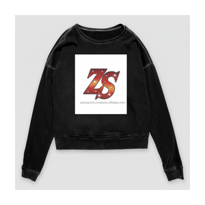 Sudadera de mezcla de algodón Heavyweight 320 GSM, forro polar interior Ultra suave, negro, logotipo personalizado, sudaderas básicas con bordado de pantalla DTG - Product Image 1