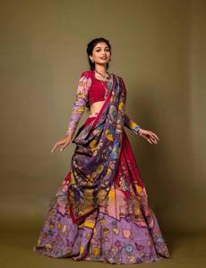 Nueva excelente calidad Lehenga Choli Kalam Kari impreso indio Bollywood boda fiesta pakistaní desgaste listo para usar - Product Image 5