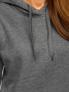 เสื้อฮู้ดดี้ผู้หญิงทรงโอเวอร์ไซส์ แขนยาว สไตล์ลำลอง ผ้าผสมโพลีเอสเตอร์/คอตตอน หนานุ่ม ใส่สบาย รุ่นใหม่ล่าสุดสำหรับฤดูหนาว ดีไซน์ไหล่ตก - Product Image 2