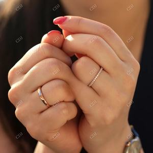 แหวนไมโครแบบปลายแหลมแบบโบราณ14K แหวนเพชรโมอิสสีโรสโกลด์สำหรับงานแต่งงานของขวัญแหวนซ้อนสำหรับเธอเครื่องประดับแฟชั่นผู้หญิง - Product Image 5