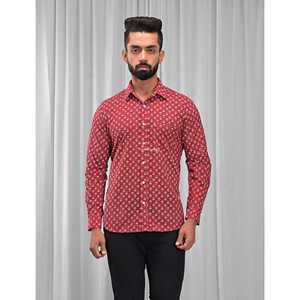 Chemise pour homme, 100% coton, imprimée avec des motifs floraux à pois, décontractée, manches longues, options de tissu popeline Oxford, fabrication ODM/OEM - Product Image 1