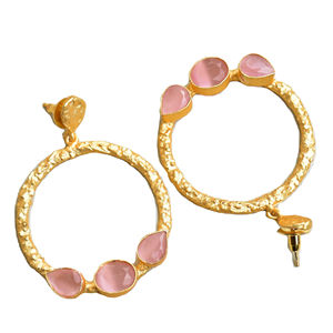 Pendientes de Latón de Exportación al por Mayor, Hechos a Mano, Semi Preciosos, Acabado Satinado, Diseño Único, Alta Calidad - Product Image 2