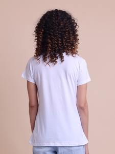 Camiseta de media manga con cuello redondo y estampado elegante para mujer, ropa informal cómoda y de moda - Product Image 6