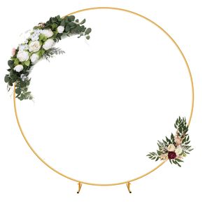 Soporte de Bienvenida Redondo de Aluminio con Acabado Dorado de Diseño de Lujo, Instalación Autoadhesiva para Eventos de Bodas y Hoteles - Product Image 1