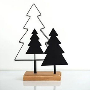 Estatuilla de árbol de Navidad de aluminio dorado hecha a mano de gran venta con base de madera escultura decorativa de mesa moderna - Product Image 5