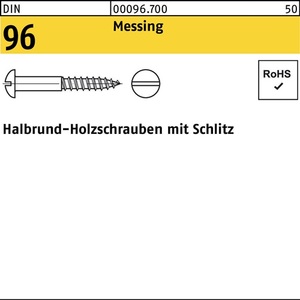 Tornillo para Madera DIN 96 de Cabeza Redonda Ranurada, 2.5 x 8 mm, Latón, Paquete de 500 Piezas - Product Image 1