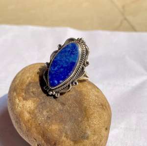 Handmade 925 Sterling Silver Eternity Vermeil <b>Ring</b> Unique Classic Design Natural <b>Lapis</b> <b>Lazuli</b> Gemstone Customized Parties - Product Image 2