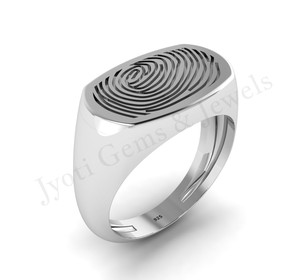 แหวนตราประทับ10X16mm ลายนิ้วมือที่มีคุณภาพสูงเครื่องประดับเงิน925สำหรับผู้ชายแหวนตราสัญลักษณ์สำหรับเป็นของขวัญที่ระลึก - Product Image 2
