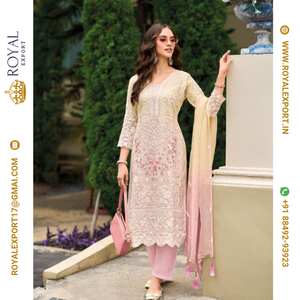 Nouvel organza doux Femina avec costume pakistanais de travail fantaisie avec organza lourd Dupatta - Product Image 5