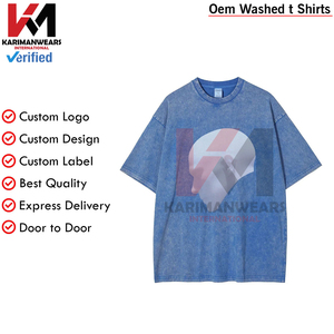 T-shirt en coton épais lavé en détresse avec motif d'illustration unique T-shirt en coton à manches courtes surdimensionné pour tenue décontractée - Product Image 4