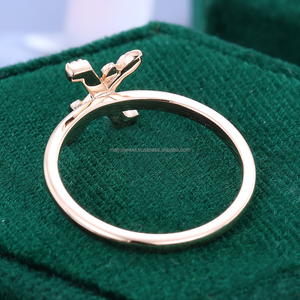 Solid Rose Gold "X" <b>Initial</b> <b>Ring</b> Pave Diamond Jewelry Handmade a to Z Minimalist Letters <b>Ring</b> Diamond Jewelry "X" Letter <b>Ring</b> - Product Image 4