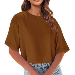 Camiseta corta con logotipo personalizado del fabricante al por mayor, camiseta con logotipo personalizado, ropa de verano, Camiseta corta para mujer - Product Image 1