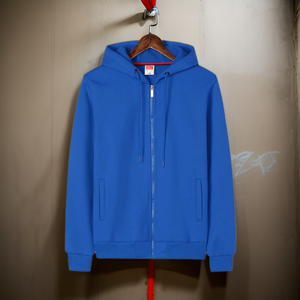 Personalizado forrado Otoño Invierno felpa polar con capucha con cremallera cárdigan sudaderas con capucha chaqueta de los hombres logotipo impreso trabajo y equipo uniforme - Product Image 3