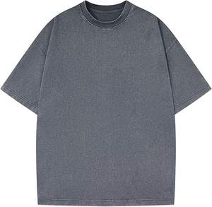 T-shirts pour hommes personnalisés, impression de logo personnalisée, coupe ample, délavé au soleil, tricoté, coton premium lourd 300GSM - Product Image 4