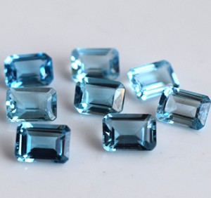 Topacio Azul Suizo Natural, Corte Octogonal, 4x6 mm, Facetado - Topacio Azul Suizo Suelto, Corte Octogonal - Product Image 6