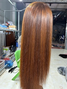 Haute qualité couleur Piano vietnamien cheveux vague vierge cheveux humains pleine dentelle avant perruque droite - Product Image 3