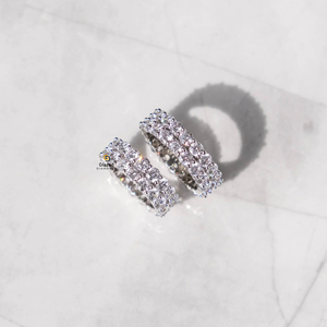 Anillo de diamantes de moissanita totalmente helado inspirado en Hip Hop elaborado en plata de ley 925 con claridad VVS mejorada - Product Image 3