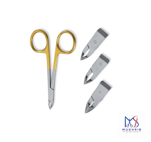 Gold Handle Stainless Steel Cuticle Scissors with Wide Jaw Opening <b>Pointed</b> Blade Durable Design-Size 4" - Product Image 4