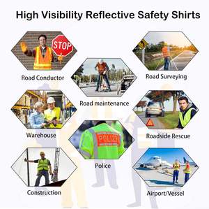 Camisa reflectante de seguridad de alta calidad Ropa DE TRABAJO Seguridad en la construcción Camiseta DE TRABAJO Camiseta de manga corta reflectante de alta visibilidad - Product Image 3
