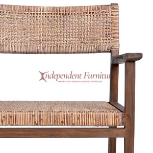 Minimalist Modern Teak Wood <b>Dining</b> <b>Chair</b> with Rattan Wicker General Use Home Furniture Home Office Hotel Villa Apartment Kitchen - Product Image 4