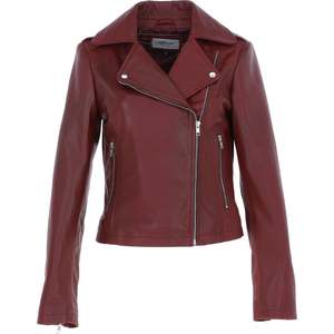 Veste en cuir automne hiver personnalisée pour femmes haut tendance solide col tournant manches longues respirant doublure en Satin teint uni - Product Image 1