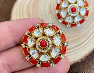 ต่างหูหินชุบทองที่ดูหรูหราสำหรับผู้หญิงเหมาะสำหรับงานปาร์ตี้งานแต่งงาน - Product Image 4