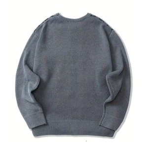 Suéter de Punto para Hombre, Nuevo, de Alta Calidad, 100% Algodón, Transpirable, Suave y Cómodo para Invierno, Color Gris, Hecho en Pakistán - Product Image 3