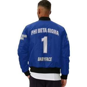 Veste en satin Phi Beta Sigma 1914, bleu premium, fraternité grecque Sigma, vêtements universitaires personnalisés, cadeau - Product Image 6