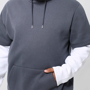 El mejor Material Algodón Hecho Transpirable Hombres Sudadera con capucha de doble manga High Street Style 100% Algodón Lavado ácido Sudadera con capucha - Product Image 5