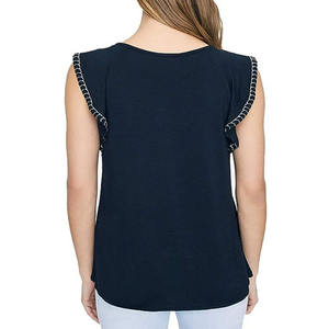Débardeur grande taille coupe ajustée sans manches en tissu polyester 100% coton respirant et respirant pour femmes de meilleure qualité prix de gros - Product Image 5
