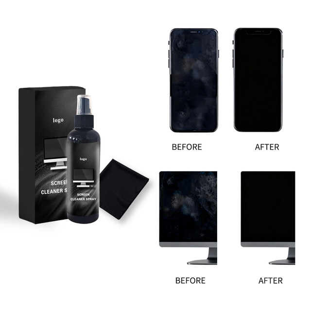 Customized Eco-Friendly Natural Plant Extract Screen Cleaner Spray Cloth Anti-Streak Anti-Static Rapid Drying Fresh Smell